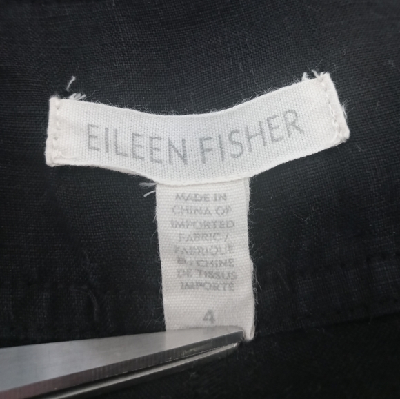 Eileen Fisher Organic Linen Wide leg Side Zip - Picture 7 of 8